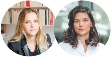 Portraits de Chloé Morin et Marie Le Vern, cofondatrices du cabinet d’analyse de l’opinion Societing