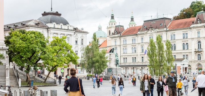 Vue du centre-ville piéton de Ljubljana