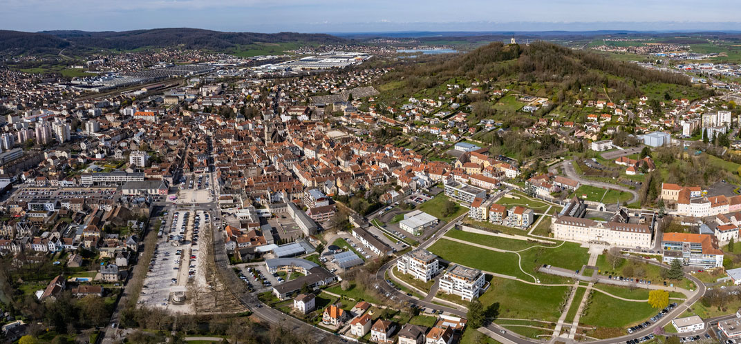 Vue aérienne de la ville de Vesoul