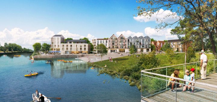 Vue du projet Archipel à Hérouville-Saint-Clair près de Caen (14).