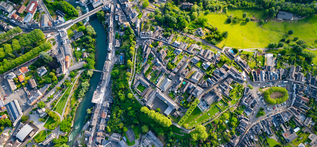 Esthétique des villes : vue aérienne d'une agglomération