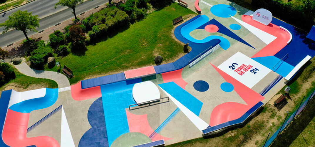 Vue aérienne du skatepark